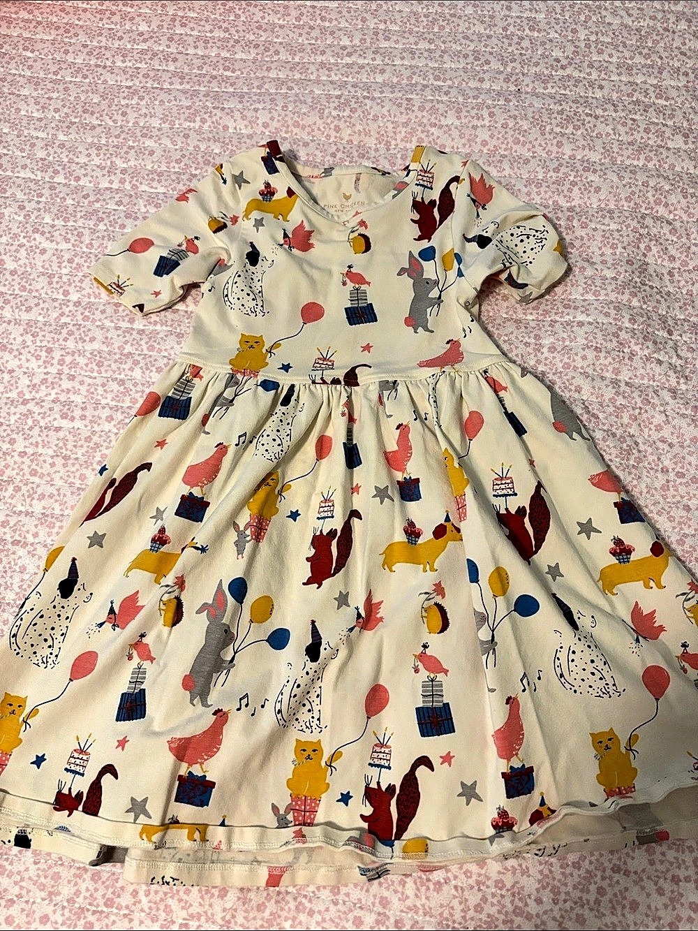 Pink Chicken Brooke Dress - Party Pets, Cream & Multicolor